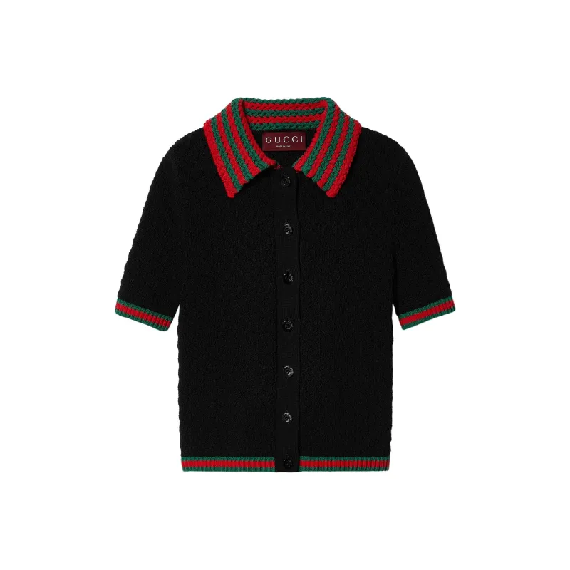 GUCCI Web trim Crochet knit Cardigan-0
