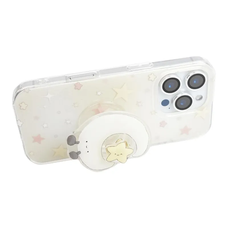 Sopi Acrylic Material Jellycat Moon Stars Stand Phone Cases Compatible With IPhone 16/15 Pro Max/Apple 13/14 Pro/Max-4