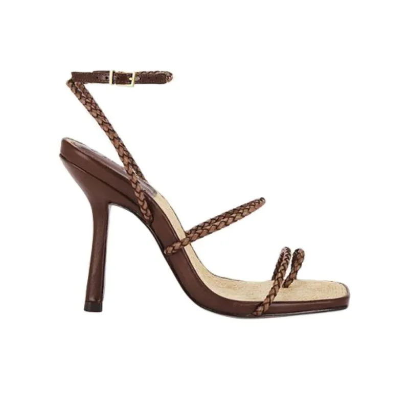 Schutz Kaya One Strap Sandals 11cm Women's Brown-1