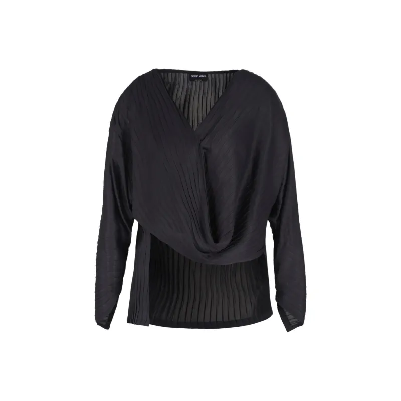 GIORGIO ARMANI Cowl Neck Long-Sleeve Blouse-0
