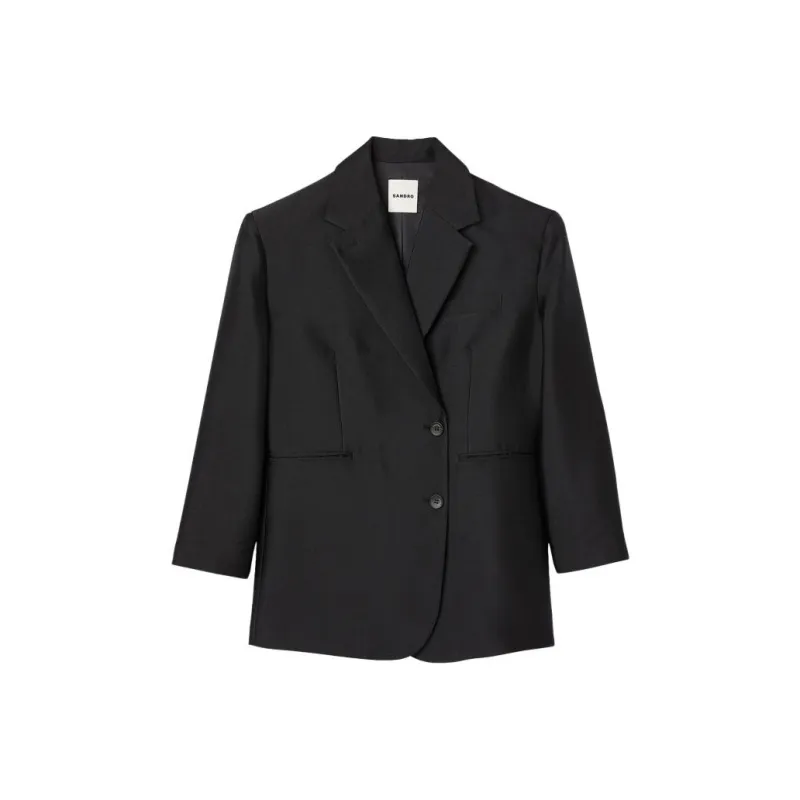 Sandro Tailored Satin Blazer-0