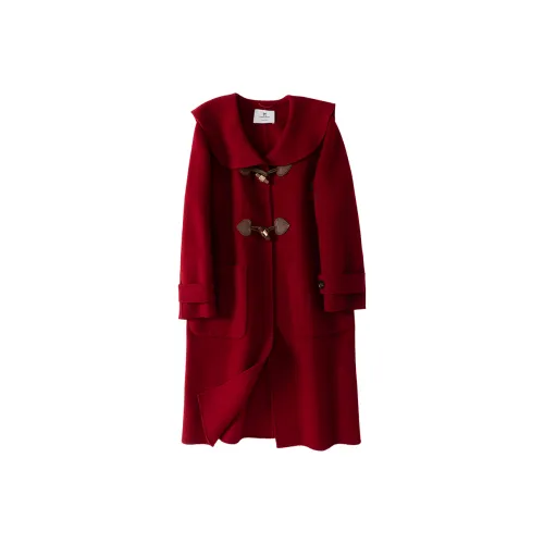 XIANGYING Coats Women's Red