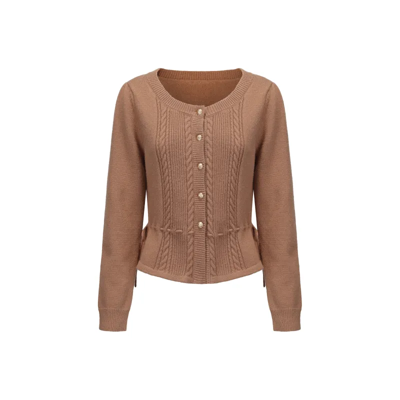 CHIWAWAMEME Knitted Fabric Cardigan Women's-0