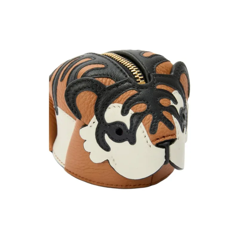 LOEWE Calfskin Coin Purse Women's Brown & Black-3
