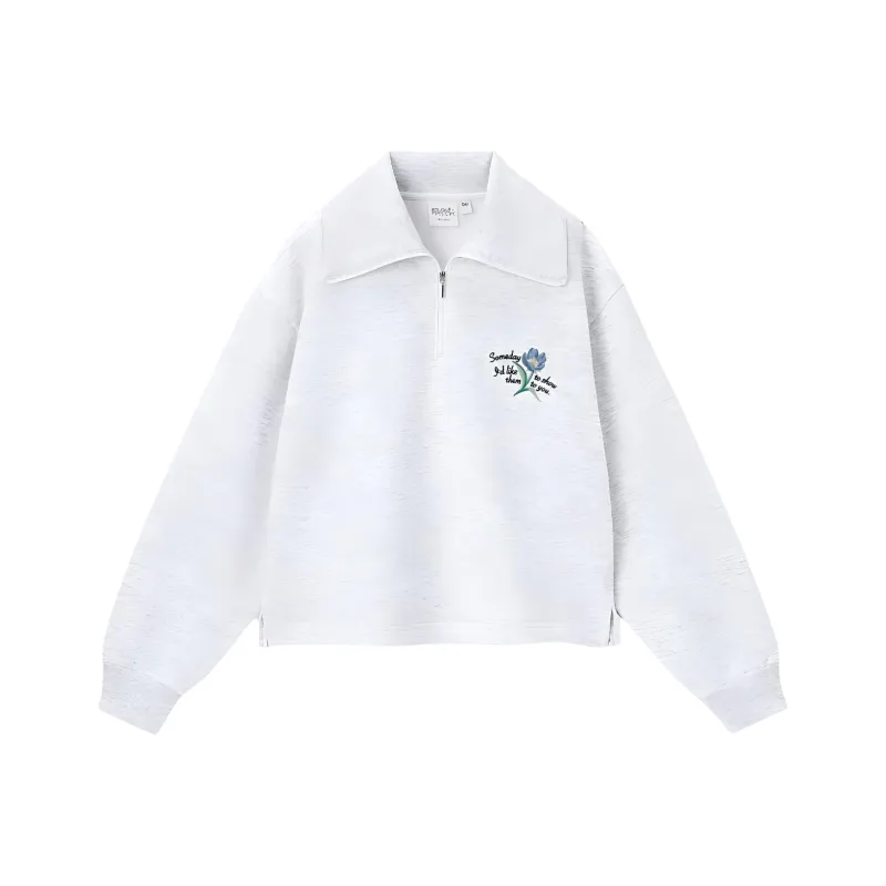 GU Funeral Freelen Collaboration Sweatshirts Women's Light Gray-0