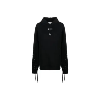 Jean Paul Gaultier Logo Printed Lace Up Hoodie