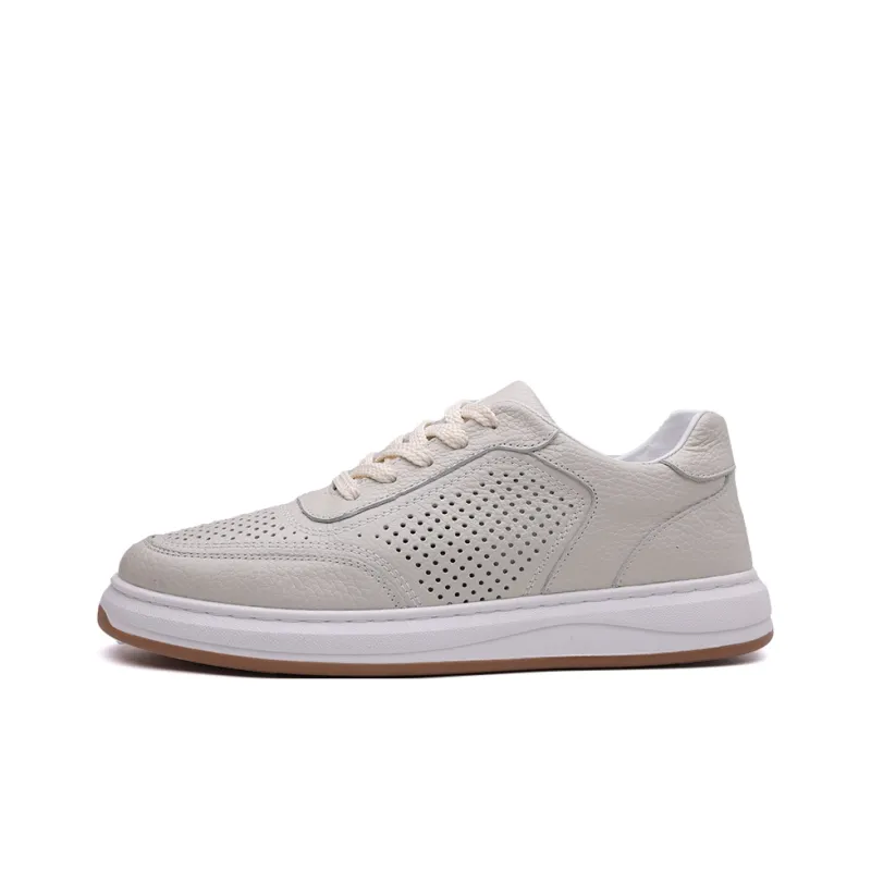 POPULAR ROUSE PR Anti Slip Wear Resistant Low Top Skateboard Shoes Men's White Cut Out-0