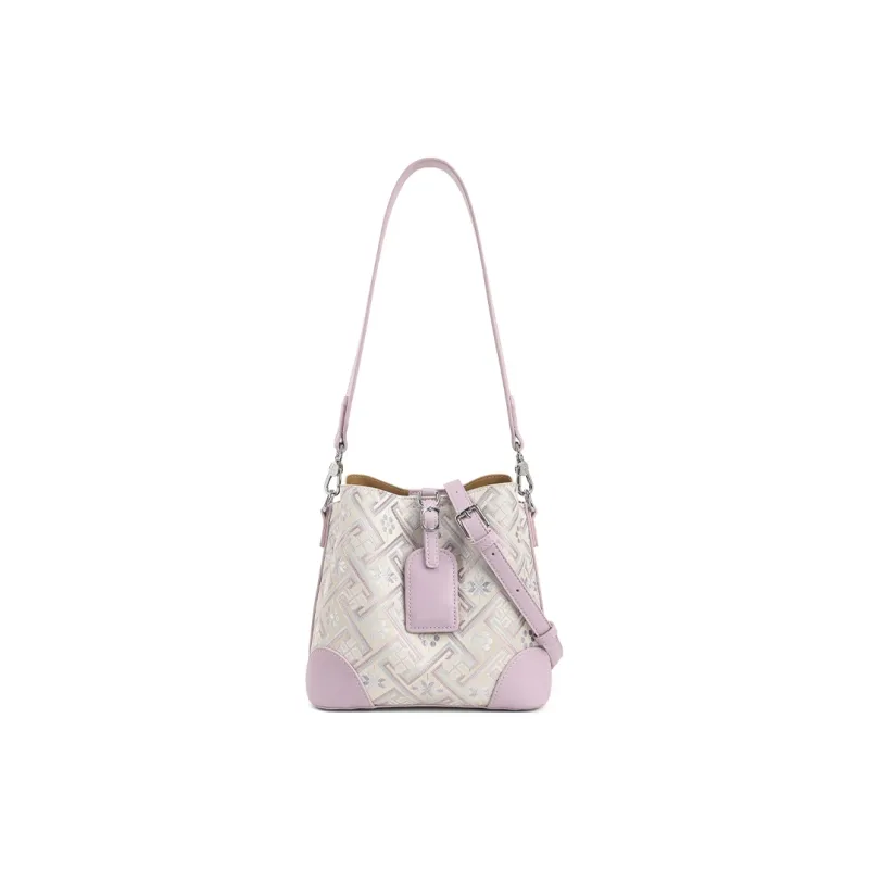 ESNSY Zhuangjin Shoulder Bag Women's Beige/Purple-11