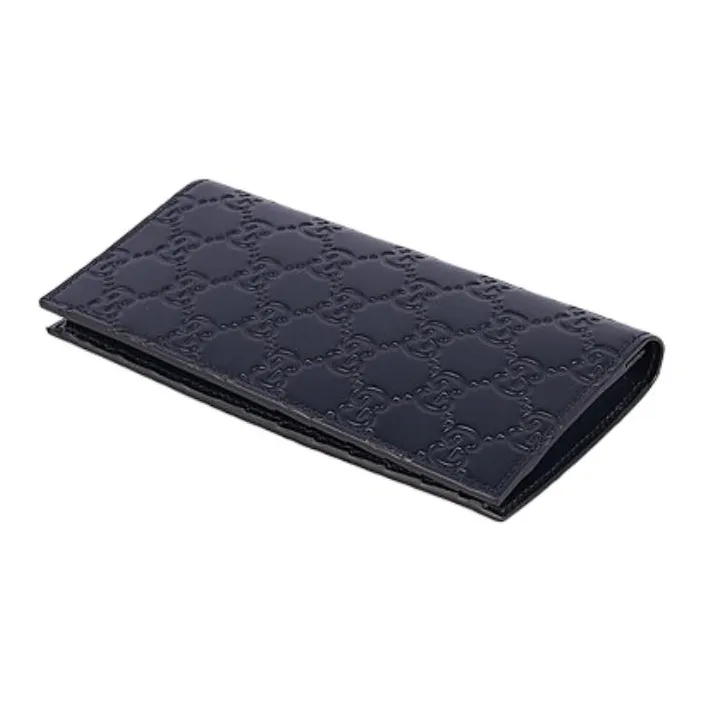 GUCCI Signature Cow Leather Wallet Men's Marine Blue-2