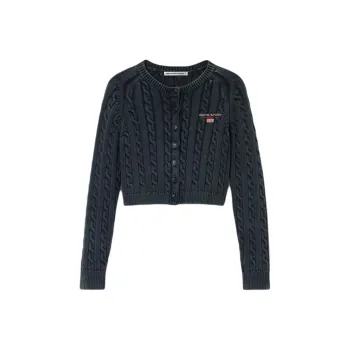 Alexander Wang Cable Knit Cropped Cardigan