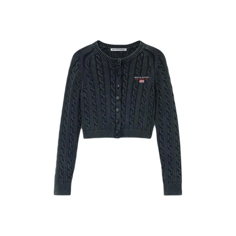 Alexander Wang Cable Knit Cropped Cardigan-0