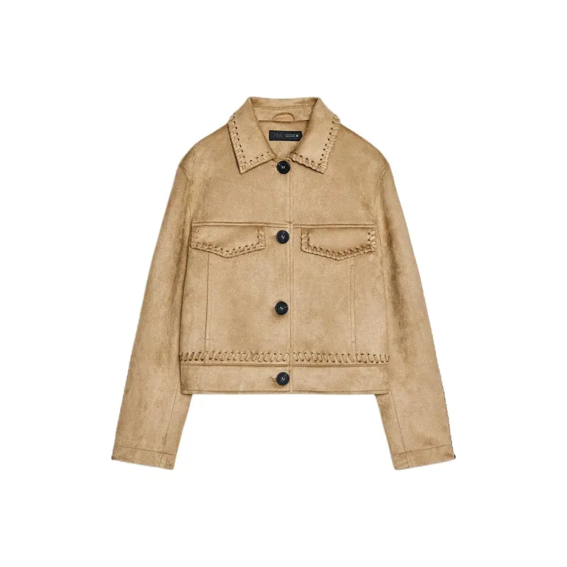 ZARA Jackets & Coats Women's Brown-0