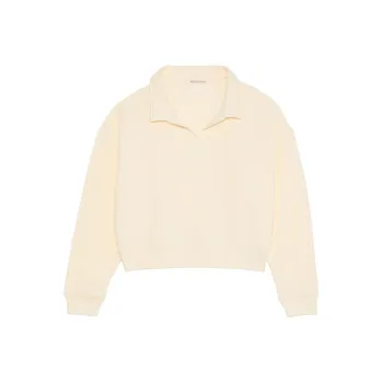 Victoria's Secret Brushed Modal Fleece Collared Pullover / CANDLELIGHT Sweatshirt Women's Candlelight White