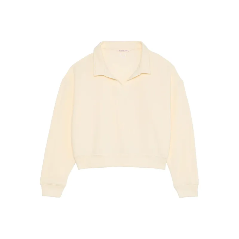 Victoria's Secret Brushed Modal Fleece Collared Pullover / CANDLELIGHT Sweatshirt Women's Candlelight White-0
