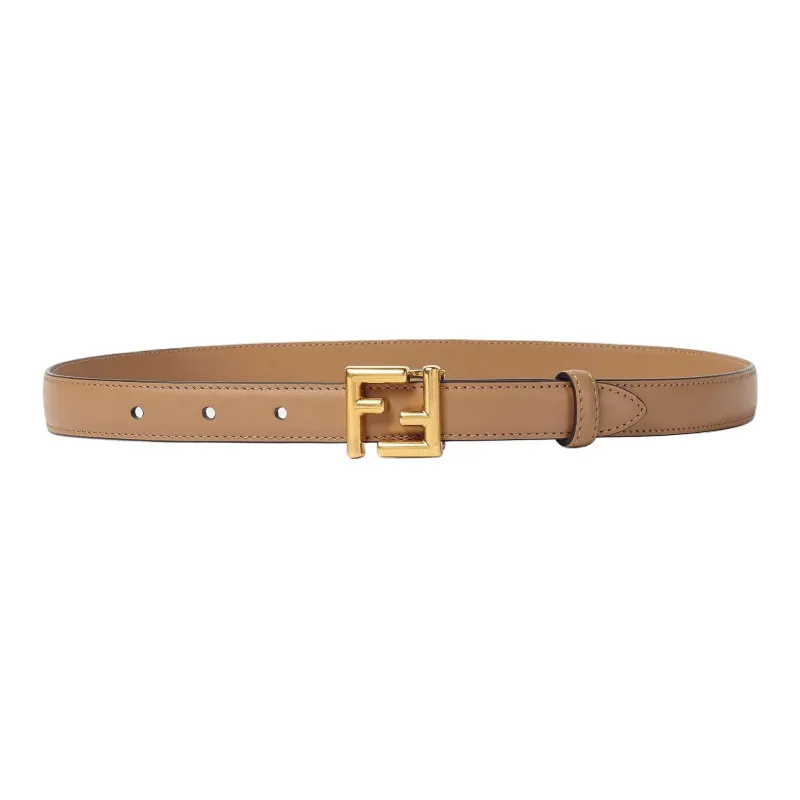 FENDI Calfskin Leather Belts Women's Brown 2CM-0