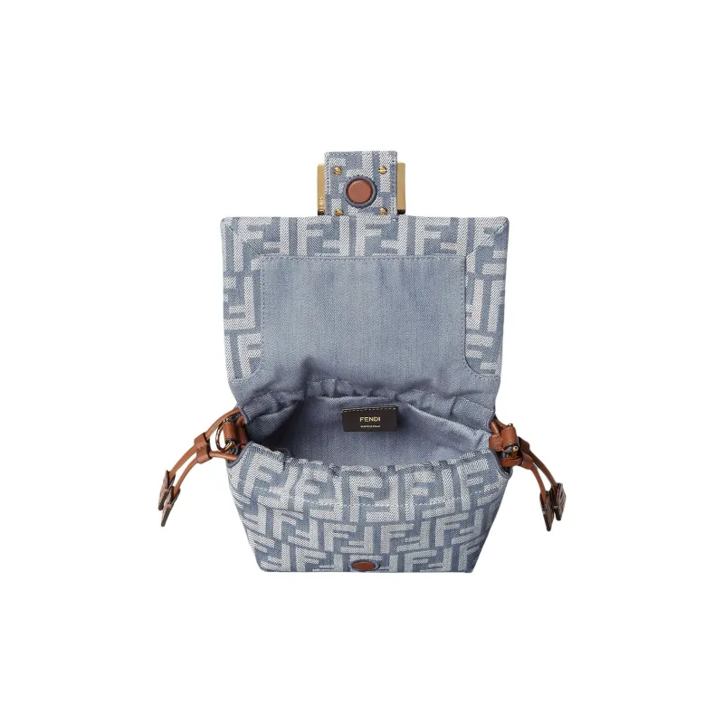 FENDI Cotton Handbag Trumpets Women's Blue-3