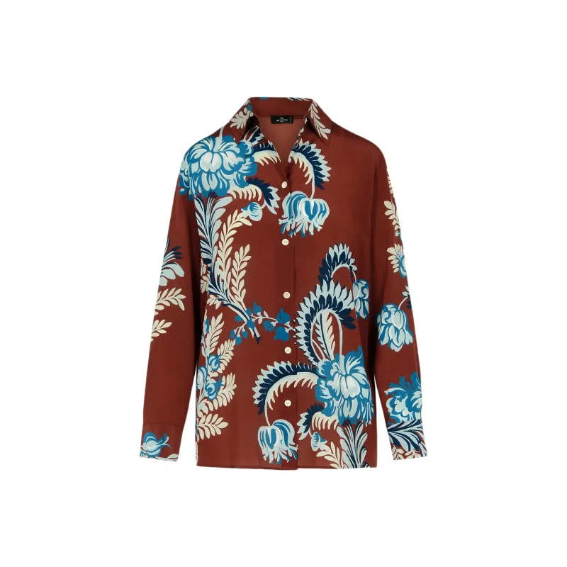 ETRO Floral Printed Curved Hem Shirt-0
