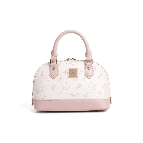 SHORT HAIR GIRL PU Dome Bag, Shoulder Bag, Crossbody Bag, Handbag Women's Pink/Coffee