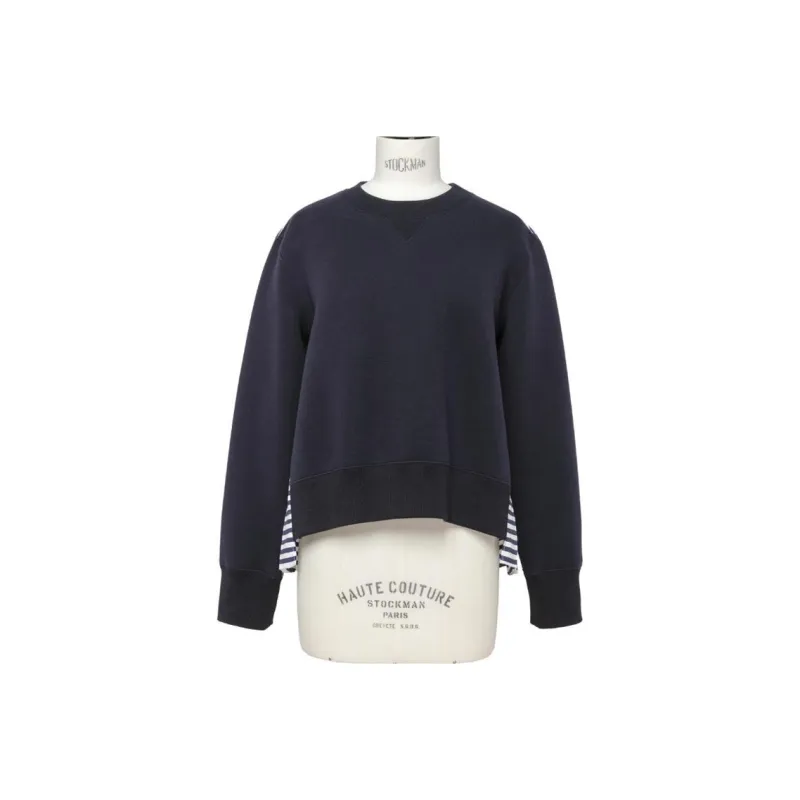 Sacai SS24 Sweatshirt Women's Dark Blue/Dark Blue Stripes-0