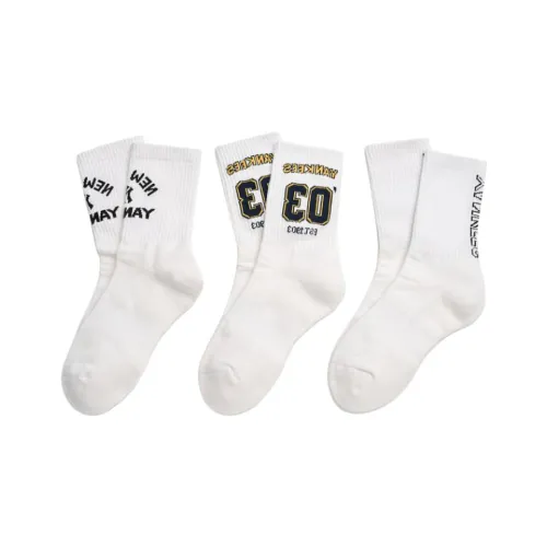MLB Mid Calf Socks Women's 3 Pack White