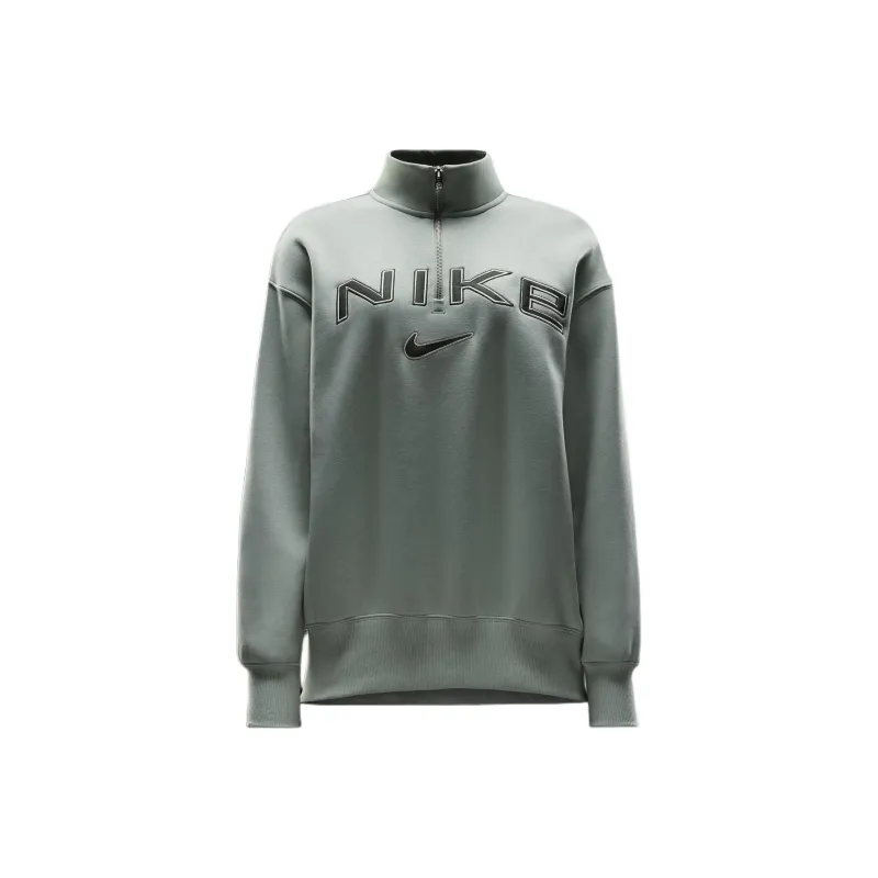 Nike Sportswear Phoenix Fleece Women's Oversized 1/4 Zip Logo Top-0