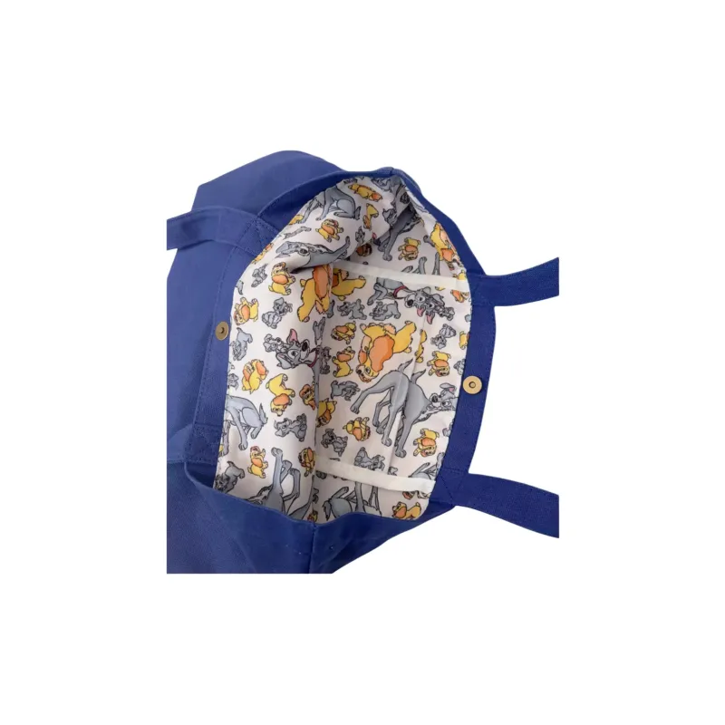 Disney Cotton Tote Bag, Shopping Bag, Shoulder Bag Women's Dark Blue-5