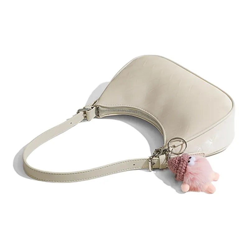 VINEY Synthetic Leather Shoulder Bag Regular Women's Ecru-5