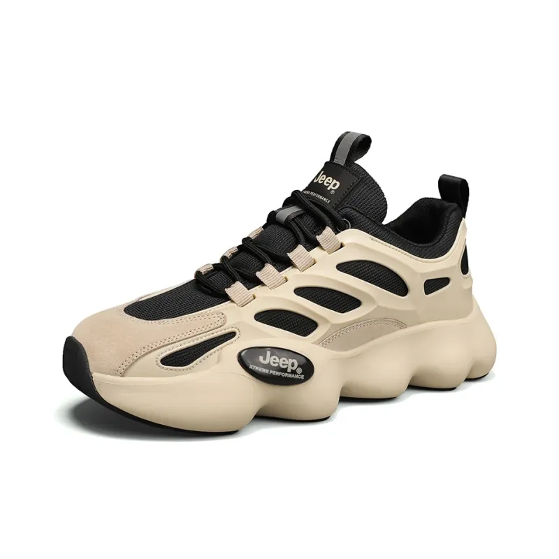 Jeep Shock Absorbing, Non Slip, Wear Resistant, Breathable And Lightweight Low Top Outdoor Shoes Men's Beige-2