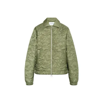 LACOSTE Floral Quilted Zip Up Jacket