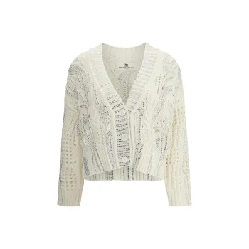 ERMANNO SCERVINO Embellished V Neck Cardigan