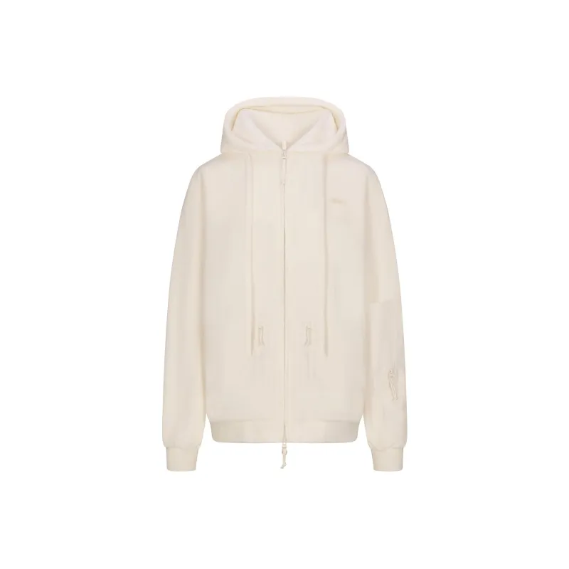 SKIMS FW24 FLEECE LOUNGE OVERSIZED HOODIE Sweatshirt Women's ECRU/Natural-0