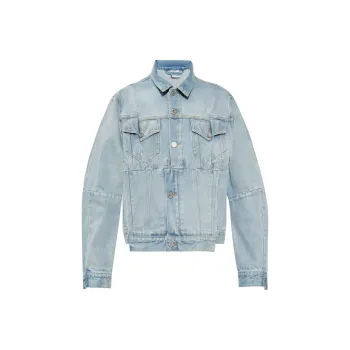 Vetements Collared Button Up Denim Jacket