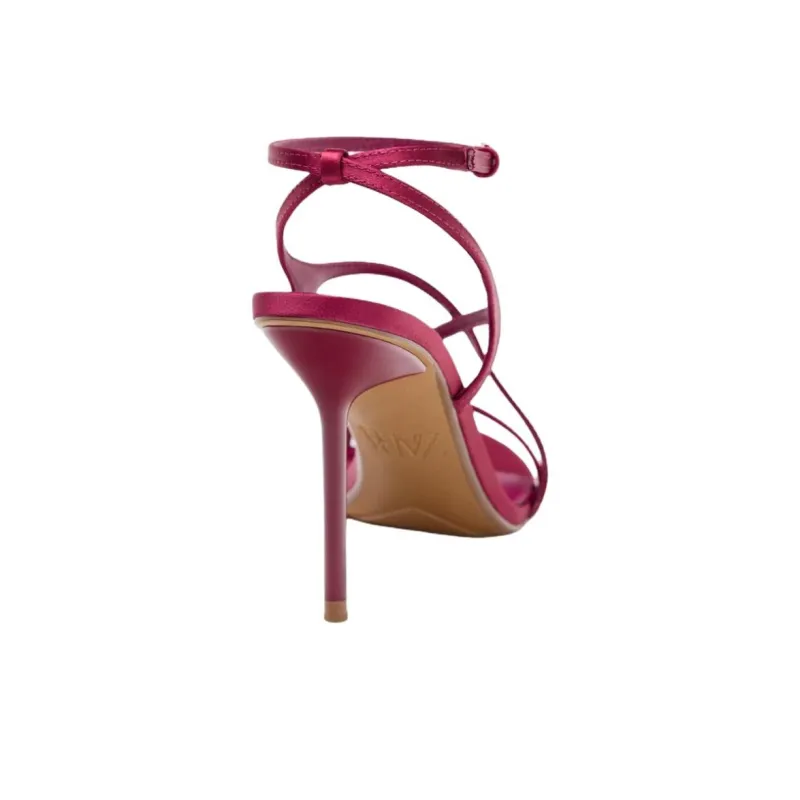 ZARA One Strap Sandals 11cm Women's Pink-4