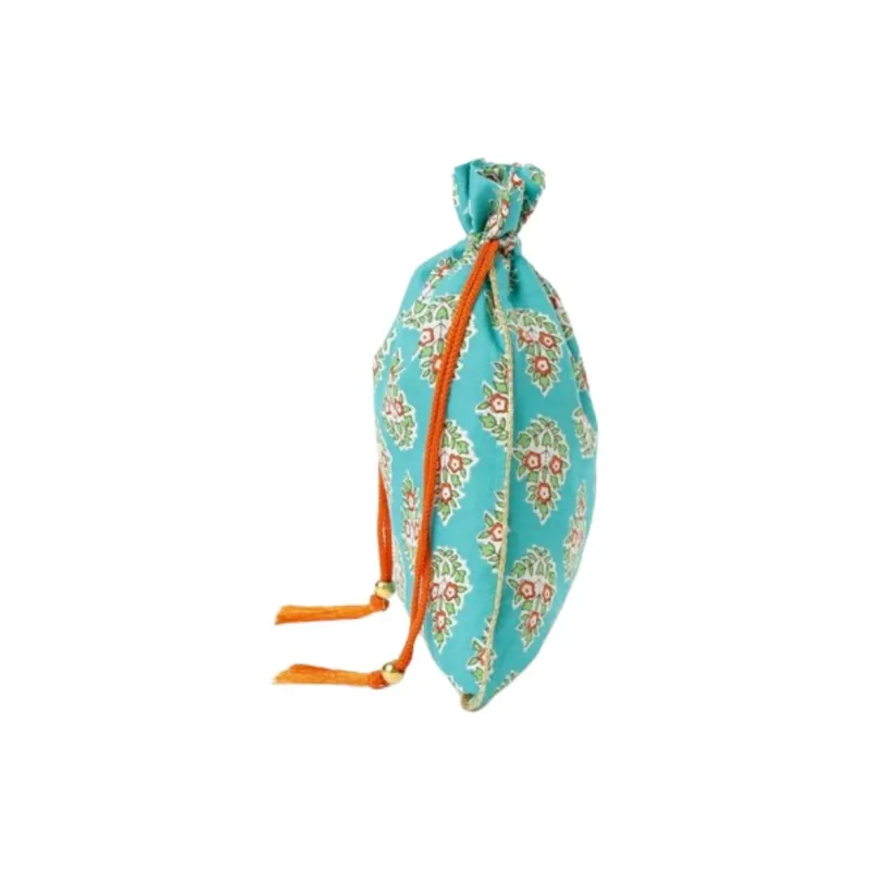 Beams Cotton Storage Bag Women's Yellow/Blue-4