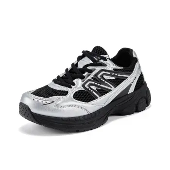 La Chapelle Cushioning, Slip Resistant, And Breathable Low Top Chunky Sneakers Women's Black