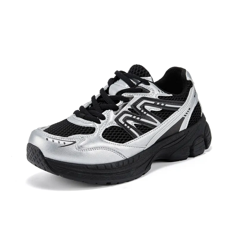 La Chapelle Cushioning, Slip Resistant, And Breathable Low Top Chunky Sneakers Women's Black-0