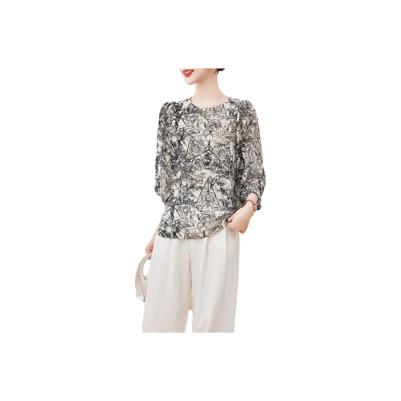 Yi Mengyuan Silk Shirt Women's Image Color-0