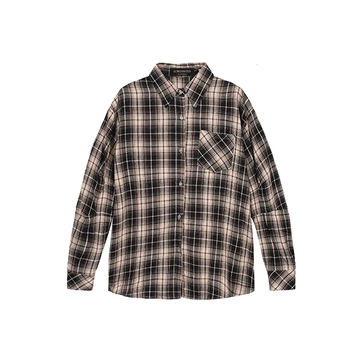 PZGE Shirts Women's Plaid-0