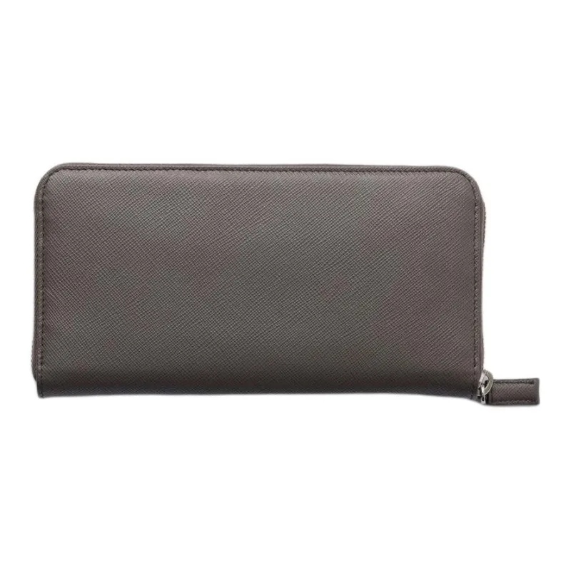 PRADA Saffiano Cow Leather Wallet Men's Gray-2