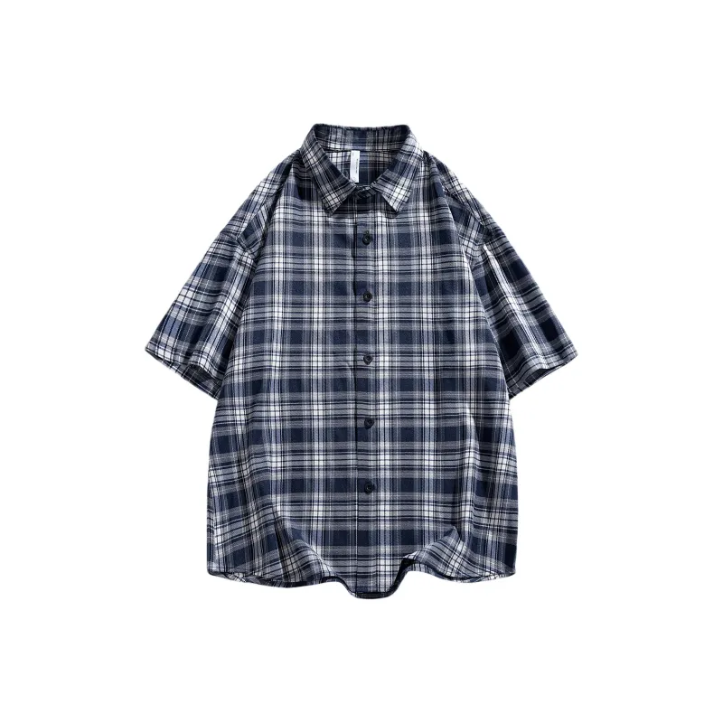 ROBINHOOD Shirt Unisex Dark Blue Plaid-0
