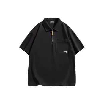 Jeep Outdoor Casual Polo Shirt Unisex Black