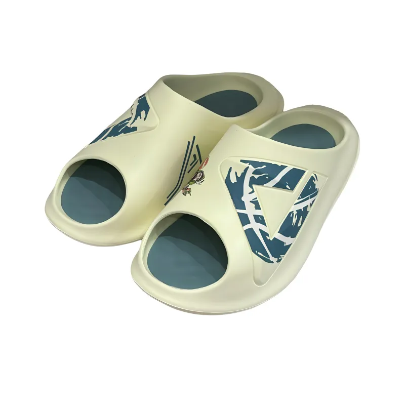 PEAK Very Small Fat Drag Slip Resistant Odor Resistant Abrasion Resistant Slide Slippers Men's Light Yellow Grass Green-2