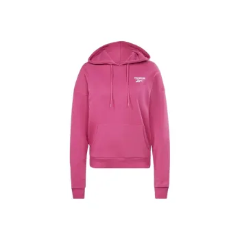 Reebok Identity Small Logo French Terry Hoodie Sweatshirt Women's Pink