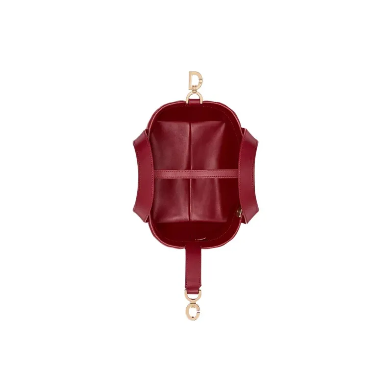 DIOR Toujours Calfskin Tote Bag, Shopping Bag, Shoulder Bag, Handbag Small Size Women's Cherry Red-4