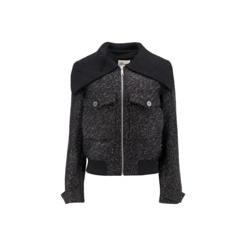 Self-portrait Metallic-Effect Zip-Up Jacket