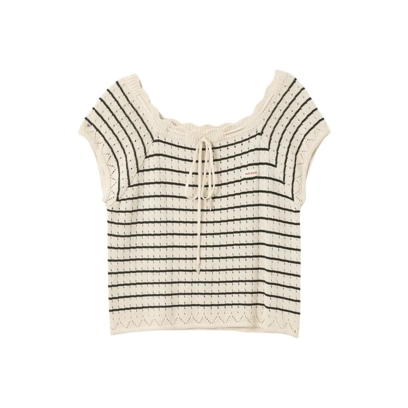 3COLOUR Knitwear Women's Apricot Stripes-0
