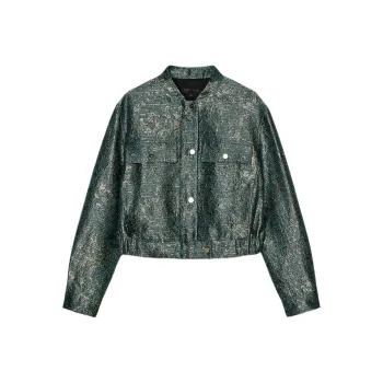 ZARA Jackets & Coats Women's Black/Green