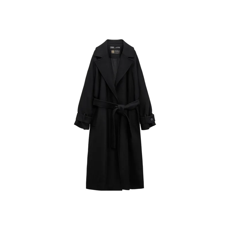 ZARA Coats Women's Black-0