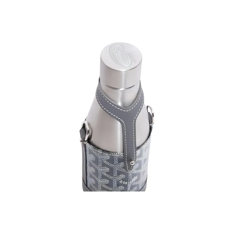 GOYARD YONNE Canvas With Leather Water Bottle Bag Shoulder Bag Crossbody Bag Small Size Unisex Gray-1