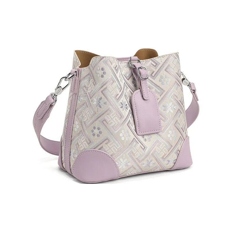 ESNSY Zhuangjin Shoulder Bag Women's Beige/Purple-7